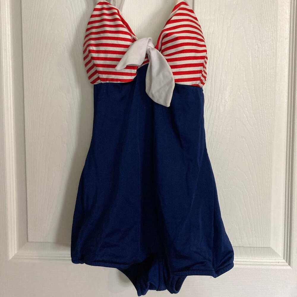 Retro vintage-style handmade one piece swimsuit